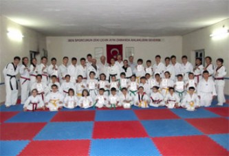 Akarsu Taekwondo okulunda 33 öğrenci ter döktü