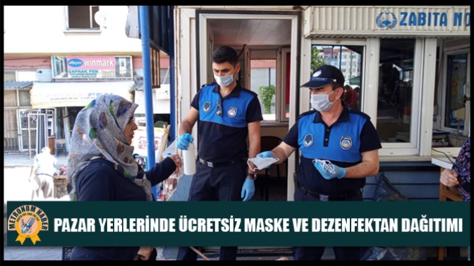 Akhisar Belediyesi’nden Pazar yerlerinde ücretsiz maske ve dezenfektan dağıtımı