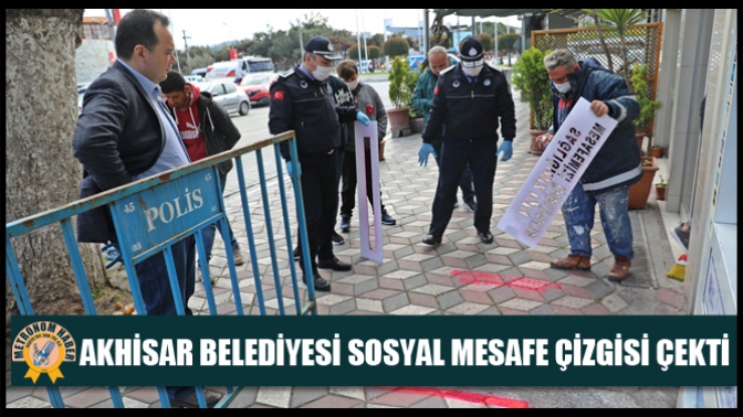 Akhisar Belediyesi Sosyal Mesafe Çizgisi Çekti