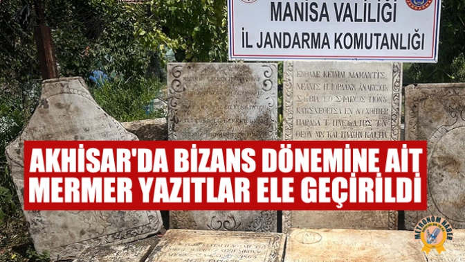 Akhisarda Bizans Dönemine Ait Mermer Yazıtlar Ele Geçirildi