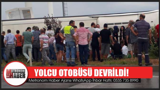 Akhisarda Yolcu Otobüsü Devrildi!