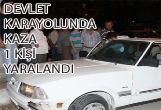 DEVLET KARAYOLUNDA KAZA 1 KİŞİ YARALANDI