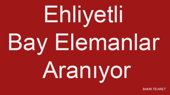 Ehliyetli Bay Elemanlar Aranıyor