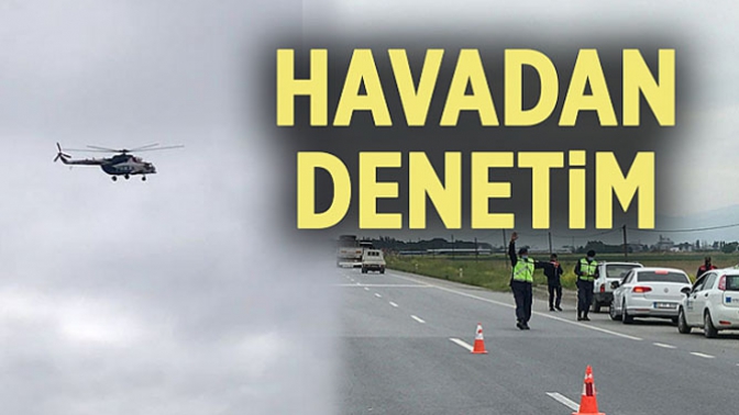 Havadan helikopterlerle trafik denetimi