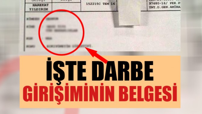 İşte Darbe Girişiminin Belgesi