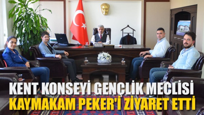 Kent Konseyi Gençlik Meclisi Kaymakam Pekeri Ziyaret Etti