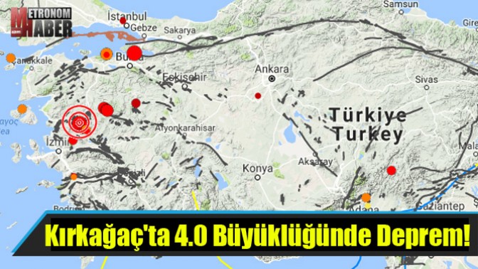 Kırkağaçta 4.0 Büyüklüğünde Deprem!