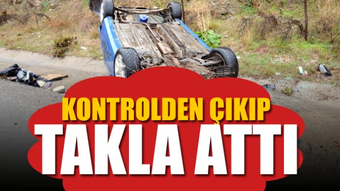 Kontrolden Çıkıp Takla Attı