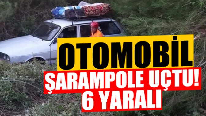 Otomobil Şarampole Uçtu! 6 Yaralı