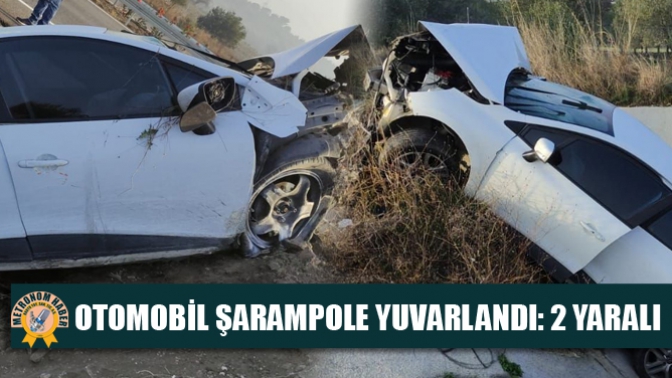 Otomobil şarampole yuvarlandı: 2 yaralı