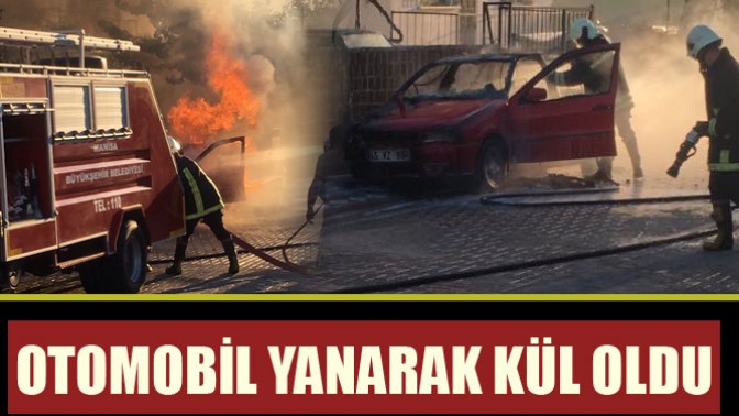 Otomobil yanarak kül oldu