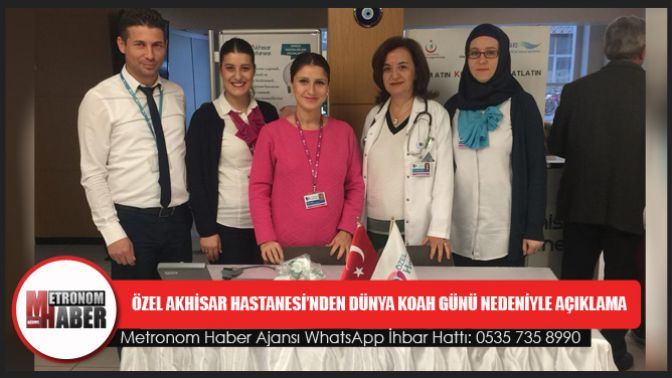 Özel Akhisar Hastanesi’nden Dünya Koah Günü Nedeniyle Açıklama