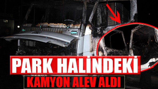 PARK HALİNDEKİ KAMYON ALEV ALDI