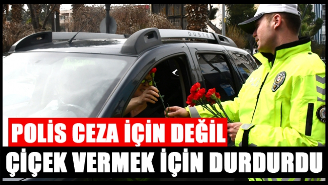 Polis ceza için değil, çiçek vermek için durdurdu