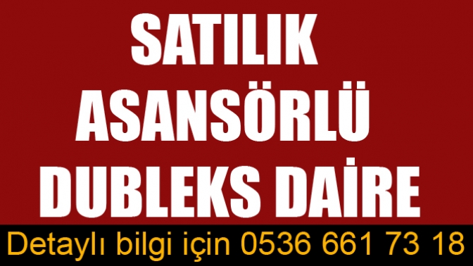 Satılık asansörlü dubleks daire