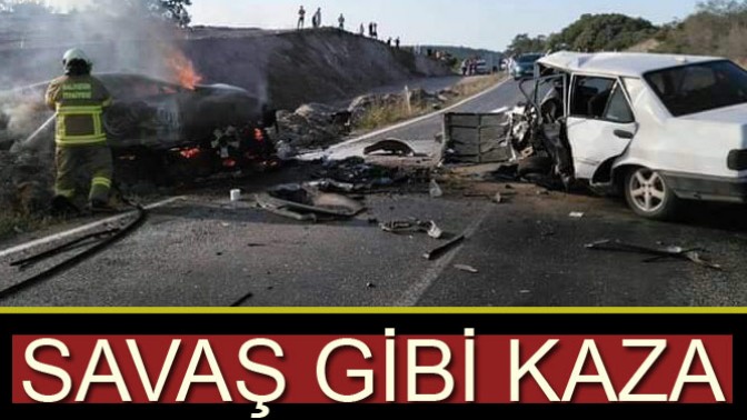 Savaş gibi kaza; 1 Ölü 2 Yaralı