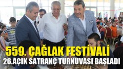 559. Çağlak Festivali, 26.Açık Satranç turnuvası başladı