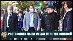 Akhisar’da Protokolden Maske Mesafe Ve Hijyen Kontrolü