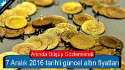 Akhisar'da 7 Aralık 2016 Tarihli Güncel Altın Fiyatları