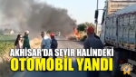 Akhisar'da Seyir Halindeki Otomobil Yandı