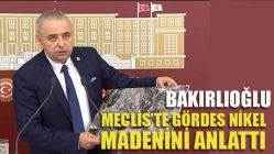 Bakırlıoğlu Meclis’te Gördes Nikel Madenini Anlattı