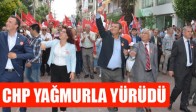 CHP Yağmurla Yürüyüş Konvoyu Yaptı