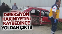 Direksiyon hakimiyetini kaybedince yoldan çıktı