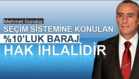 Gündüz;”Seçim Sistemimize Konan Yüzde 10'luk Baraj Hak İhlalidir