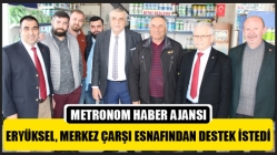 Hüseyin Eryüksel, Merkez Çarşı Esnafından Destek İstedi