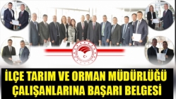 İlçe Tarım Ve Orman Müdürlüğü Çalışanlarına Başarı Belgesi