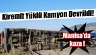 Kiremit Yüklü Kamyon Devrildi!