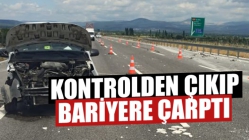 Kontrolden Çıkıp Bariyere Çarptı