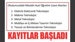 Mesleki Açık Öğretim Lisesi Kayıtları Devam Etmektedir