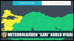 Meteorolojiden ‘‘Sarı’’ Kodlu Uyarı