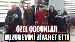 Özel çocuklar huzurevini ziyaret etti