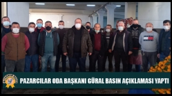 Pazarcılar oda başkanı Güral basın açıklaması yaptı