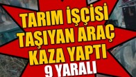 Tarım İşçisi Taşıyan Araç Kaza Yaptı 9 Yaralı