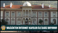 Valilikten İnternet Kafeler İle İlgili Duyuru!